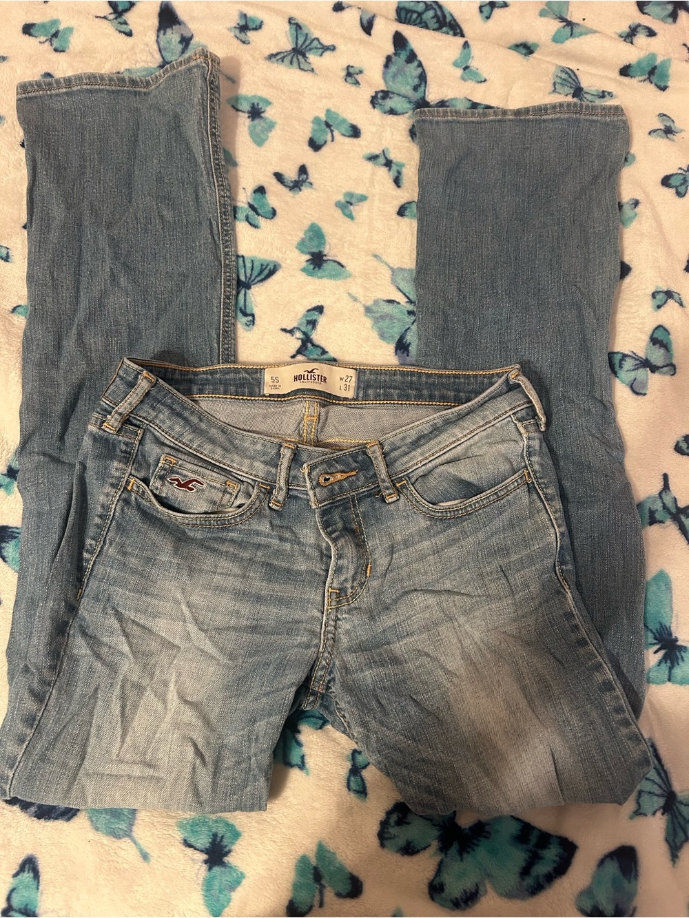 Hollister Light Blue Skinny Jeans - Faded Slim Leg